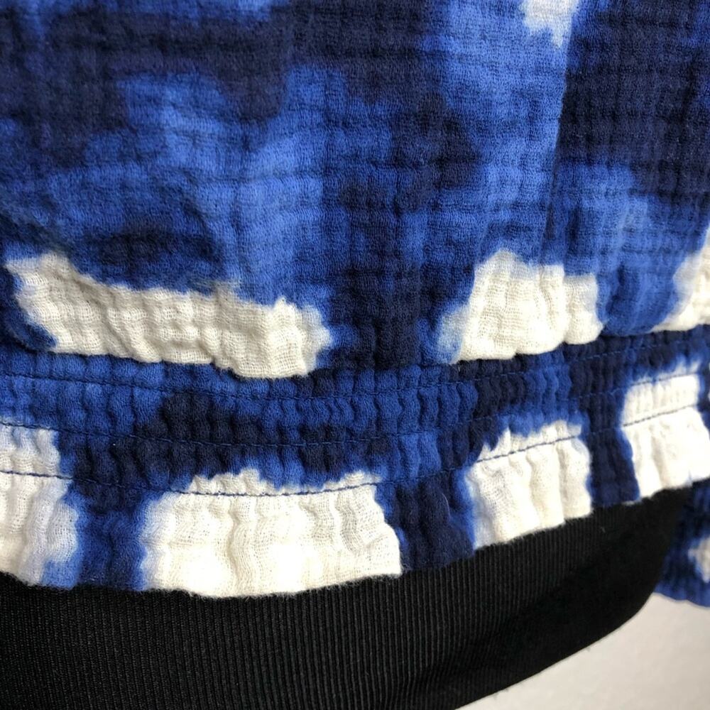 Porridge blue white smocked trim peasant style top size Small - Picture 12 of 15